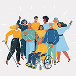 Illustration of a group of people with disabilities