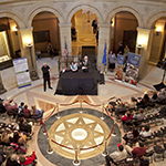 People with disabilities gathered at the Minnesota State Capitol Rotunda