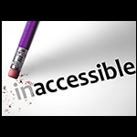 Pencil erasing the "in" of "inaccessible"