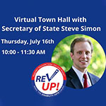 Steve Simon and Virtual Town Hall event details. Information reproduced in linked post.