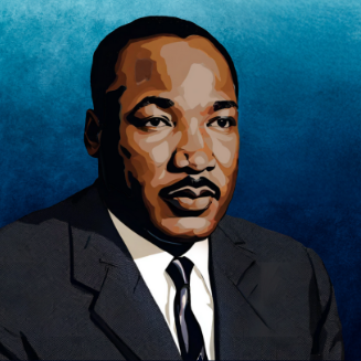 A portrait of Dr. Martin Luther King Jr.